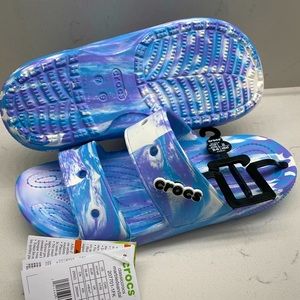 NEW Crocs Marbled Sandal sz 9